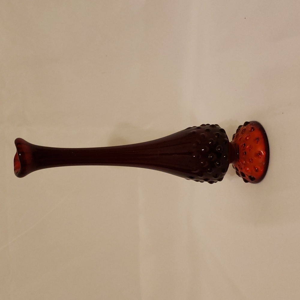 Vintage Fenton red glass bud vase